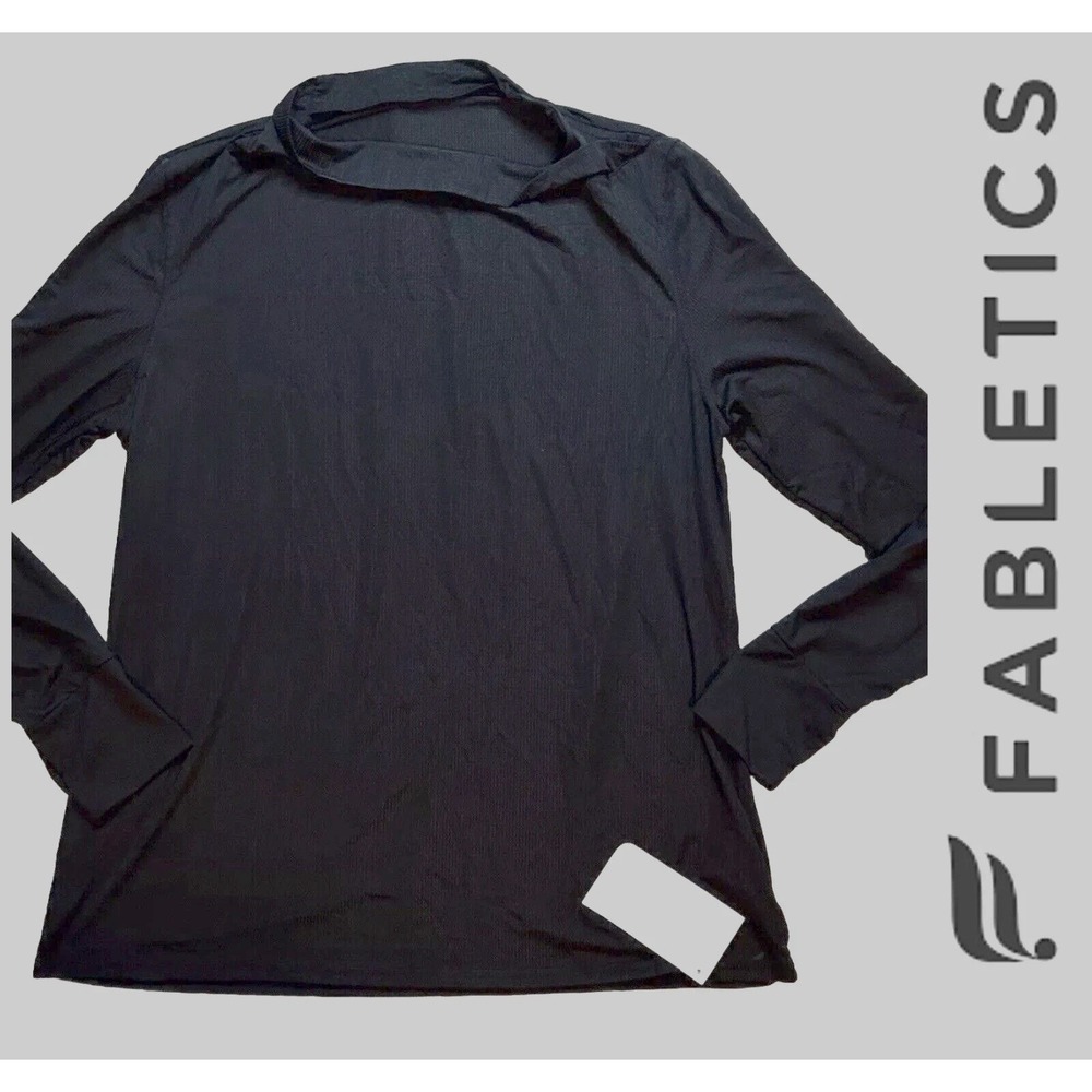 Fabletics NEW - Cashel Long Sleeves Mock Neck Top Women's Size 2XL Black XXL